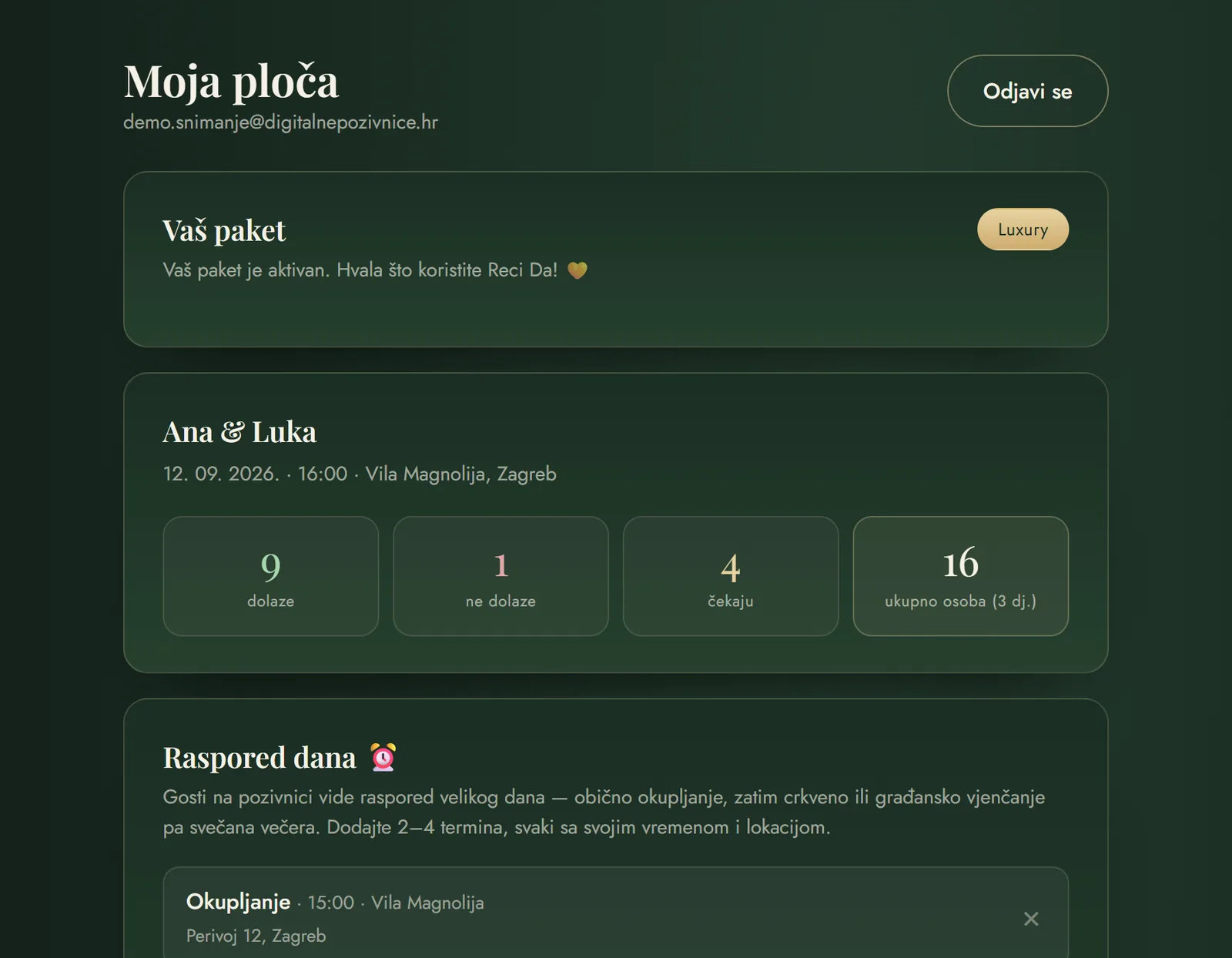 Ploča para u Reci Da: brojke potvrda — dolaze, ne dolaze, čekaju i ukupan broj osoba