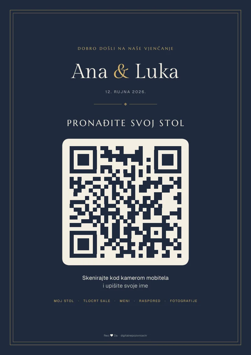 Ista QR ploča u stilu ponoćno plava
